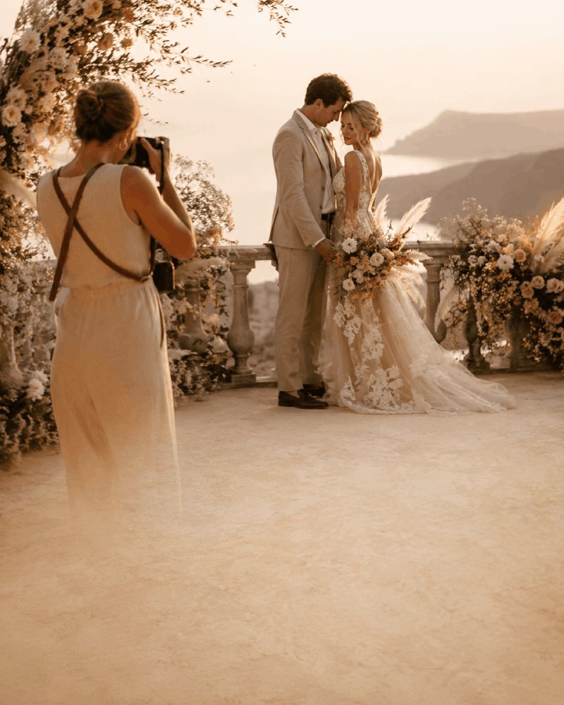 Wedding photographer capturing a romantic destination celebration